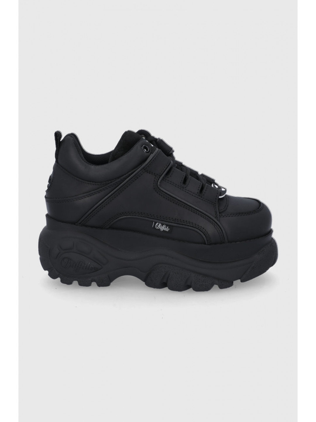 Kožené boty Buffalo 1339-14 2 0 černá barva na platformě 1533229